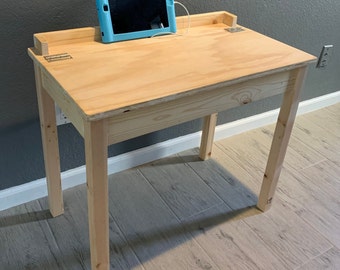 Children’s Wooden Desk | School Supply Storage | Montessori | Home School | - 29” Height