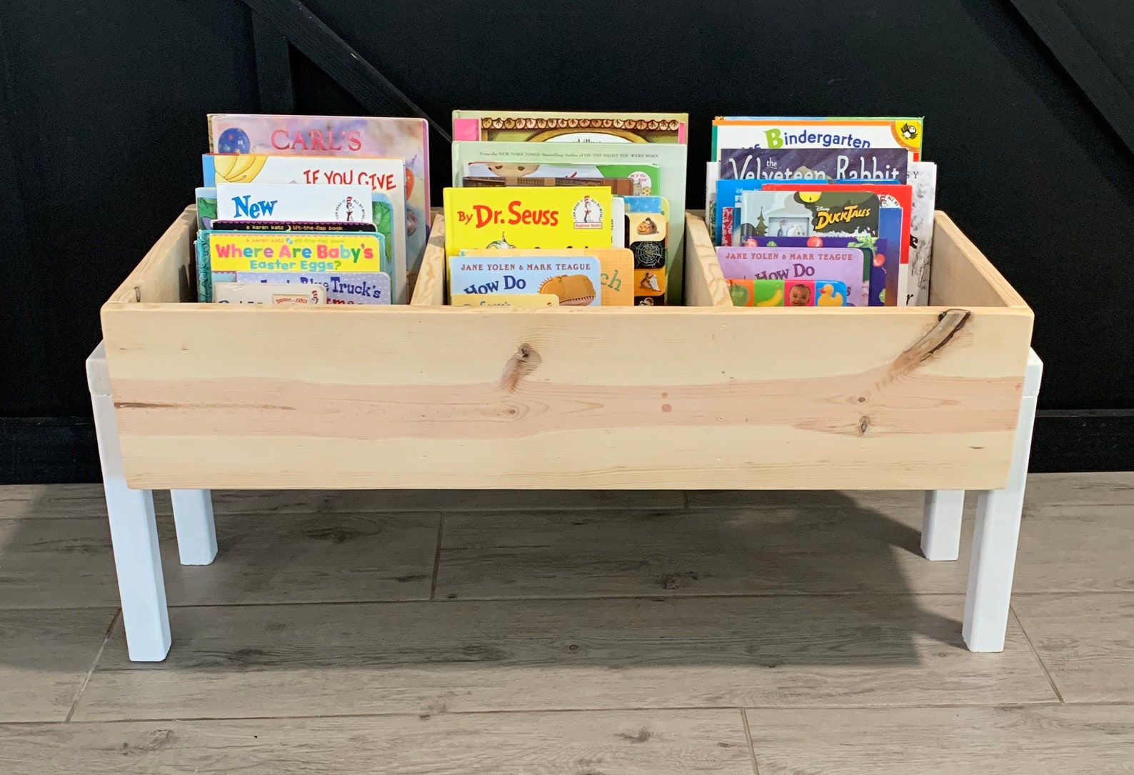 Wooden Book Bin Large Book Box Toy Storage Book Etsy
