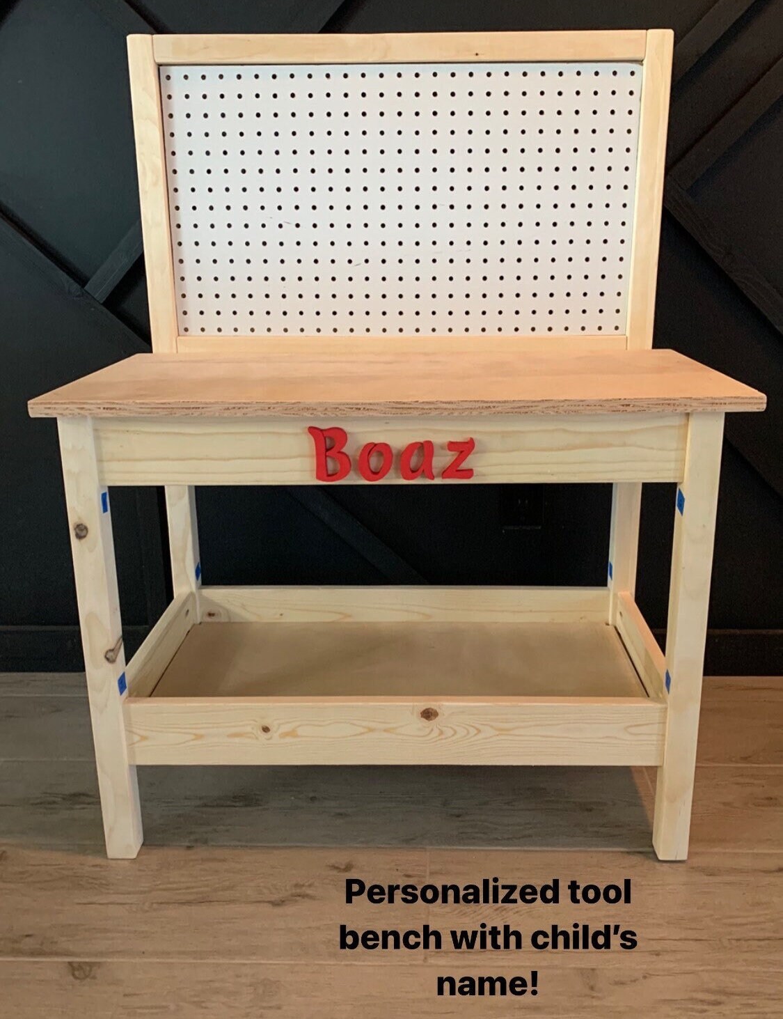 HOMCOM 31 Pieces Tool Bench Toy With Storage Shelf, Kids Workbench With Wooden Tool Kits