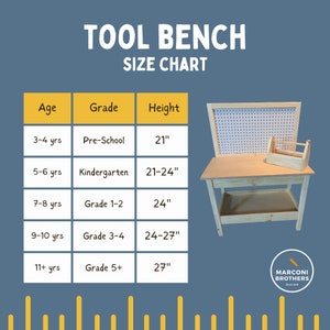 Kid's Wooden Work Bench: Includes Toolbox & Pegboard - Etsy