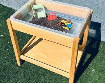 Outdoor Sand & Water Sensory Table with Shelf | Montessori