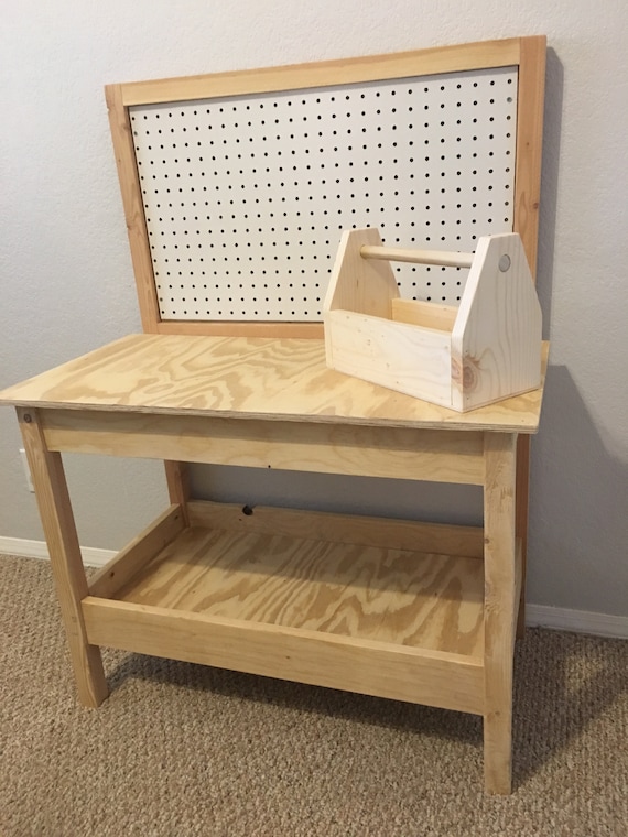 wooden play workbench