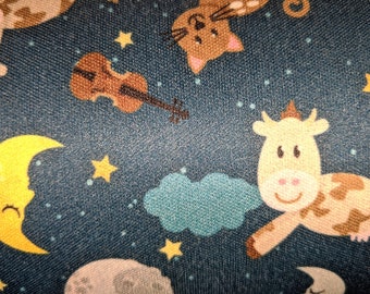 Over the Moon PUL Waterproof Fabric, Half yard, Fat Quarter