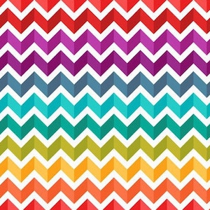 Tissu imperméable PUL brillant arc-en-ciel à chevrons, 1/2 mètre, gros quart