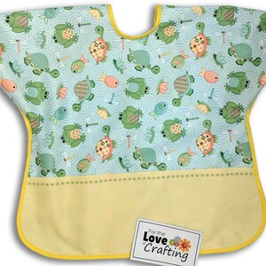 Pond Fun Turtles / Fish / Lily pads, Waterproof Toddler Bib, Girl Bib, Baby Bib, Oversized Bib, Waterproof PUL Fabric