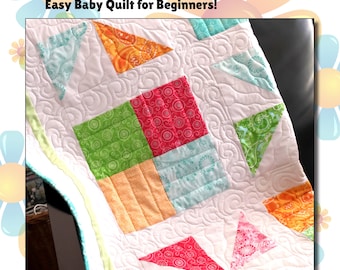 Windy 4-Patch Quilt Pattern, Beginner Friendly Baby Quilt (PDF Pattern)