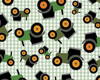 Tractors PUL Waterproof Fabric, Half yard, Fat Quarter