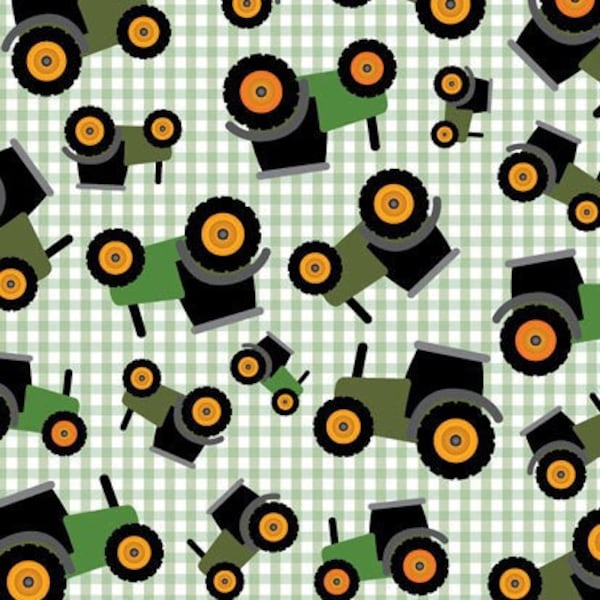 Tractors PUL Waterproof Fabric, Half yard, Fat Quarter