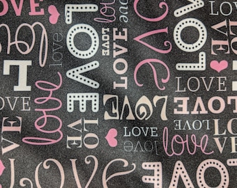 Pink Love PUL Waterproof Fabric, Half yard, Fat Quarter