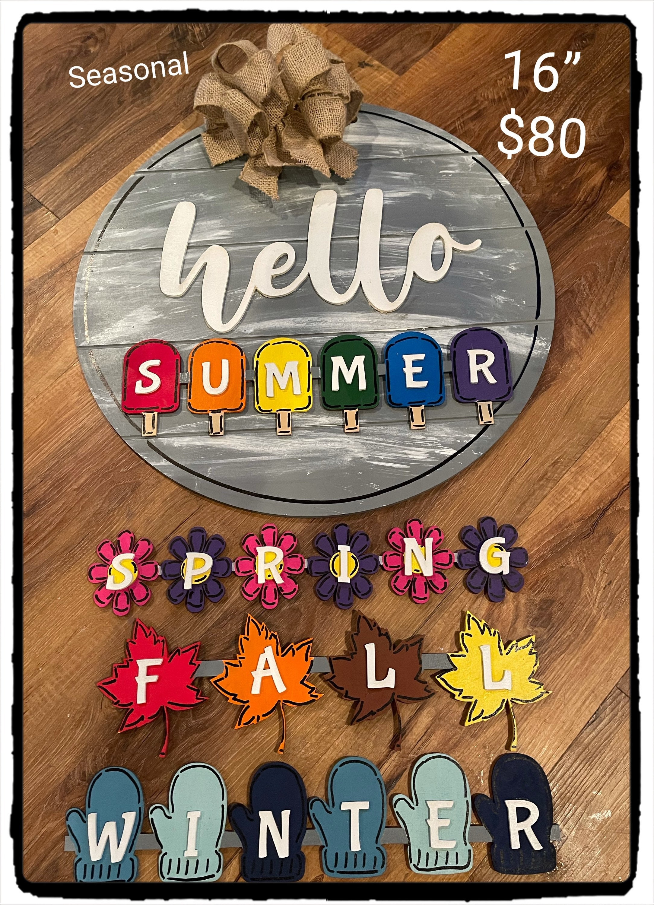 Hello Seasonal interchangeable Door Hanger Etsy