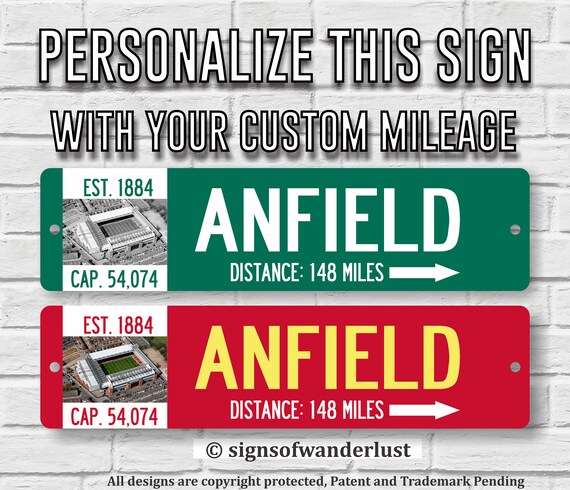 Liverpool Fc Anfield Custom Highway Sign Personalize Etsy Liverpool Fc Anfield Custom Highway Sign Personalize Etsy