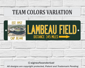 Lambeau Field Custom Street Sign for Green Bay Packers Fan