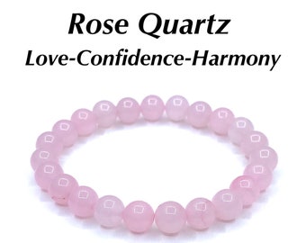 12pk 4m Rose Quartz Gemstone Bracelets, healing Crystal bracelets Love Bracelet, Fertility Bracelet