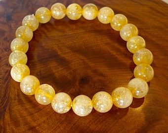 8m Citrine Bead Bracelet, Birthstone Bracelet, Energy Bracelet, Healing Bracelet,