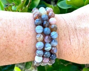 AAA Botswana Agate 8m Bead Bracelet