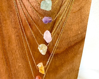 Wholesale Gemstone Necklace, Gemstone Layering Necklace, Raw Gemstone Necklace