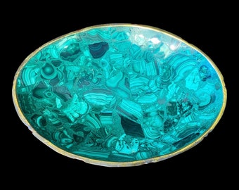 Large Malachite Bowl AAA Quality 6in 295 Grams