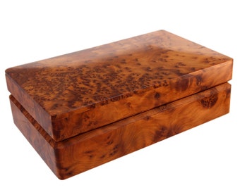 Medium Thuya Wooden Rectangular Box with Hinges, Gift Box, Keepsake Box, Jewelry Box,