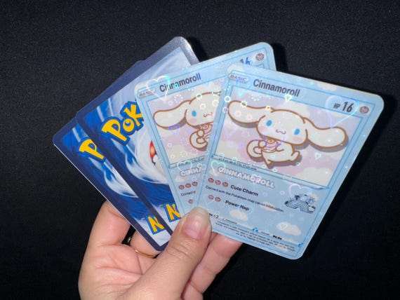 Cinnamoroll Holographic Pokemon Card - Etsy