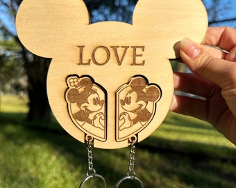 Mickey and Minnie Keychain Holder
