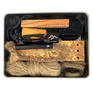 Traditional Fire Lighting Kit | Bushcraft Fire Kit Tin | Ferro Rod Fire Steel & Striker | Natural Fire Tinder Selection | Handmade