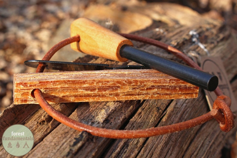 Camping & Hiking Large Fire Steel Rod & Striker,Fatwood Tinder