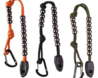 Forest Fundamentals Pace Count Beads | Military, Army, Ranger Beads | 550 &#39;Survival Cord&#39;, Carabiner Clip, Emergency Whistles