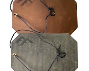 Forest Fundamentals™ Artisan Fire Mat | Handmade Genuine Leather | Water & Flame Resistant | Whittling Flint Knapping, Seat and Kneeling Mat