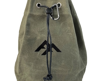Tinder Pouch | Handmade 16oz Waterproof Waxed Cotton Canvas Foraging, Possibles & Utilities Pouch | Drawstring Bushcraft Camping Pouch
