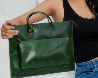 Pasta de couro para laptop feminina Bolsa de couro para laptop para M1 M2 M3 M4 MacBook Bolsa de couro empresarial Bolsa de couro Bolsa de mensageiro para presente de Natal