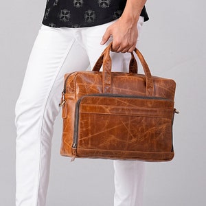 Leather Briefcase Mens Leather Messenger Bag Leather Satchel Briefcase 13 15 16 Inches Laptop Office Bag Return Valentines Gift For Husband