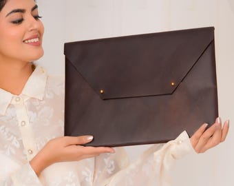 Personalized Leather Laptop Sleeve Leather Laptop Bag MacBook Air and Pro Case For M1 M2 M3 M4 13" 16" Laptop Case Corporate Christmas Gift