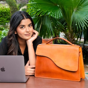 Bolso de cuero para portátil, maletín de cuero para mujer, bolso para MacBook, bolso de negocios de cuero, bolso bandolera de cuero para regalo de Navidad.