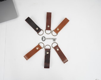 Personalized Full Grain Leather Keychain: Custom Coordinate Keyring