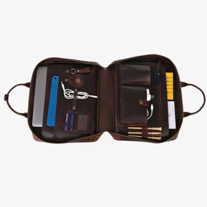 Bolso de cuero para computadora portátil, maletín para hombre, bolso de mensajero de cuero, bolso de cuero de grano completo, bolso bandolera de cuero, regalo de San Valentín para el esposo