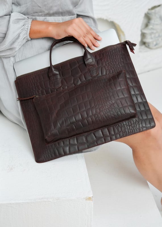 Leather laptop briefcase Leather Laptop Bag M1 M2 M3 M4 13 to 16 Inches Air and Pro MacBook Laptop Sleeve Messenger Bag For Christmas Gift