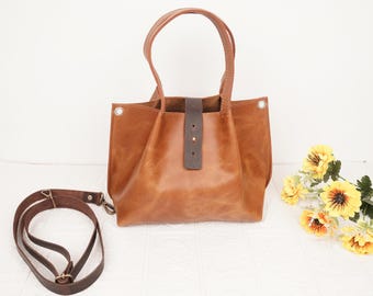 Leather Mini Tote Bag Mini Shoulder Bag Leather Shopping Bag Women Small Handbag Ladies Purse Leather Bag Gift For Christmas Holiday For Her