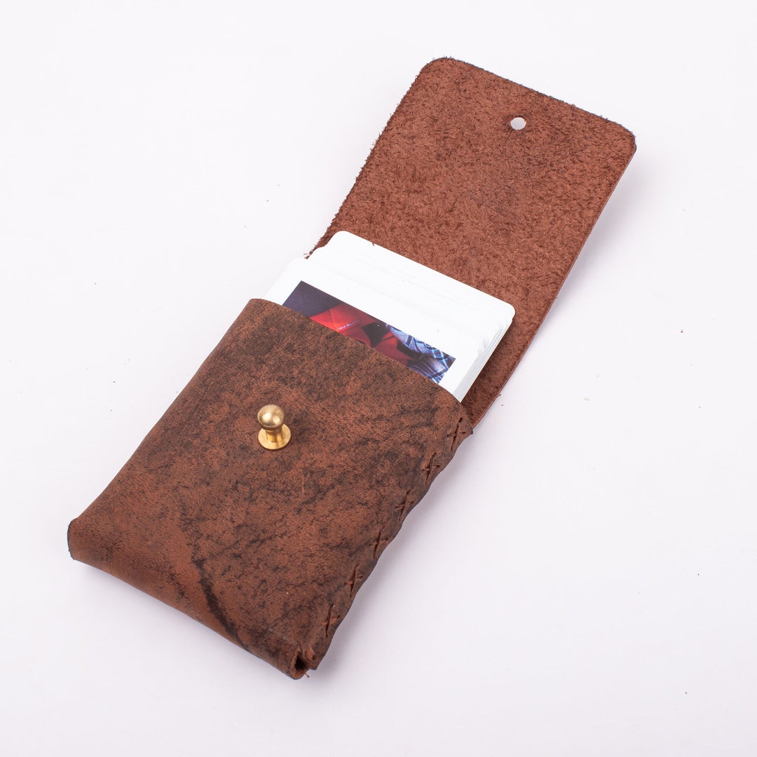 Personalized Leather Playing Card Holder Leather Playing Card Deck Case
