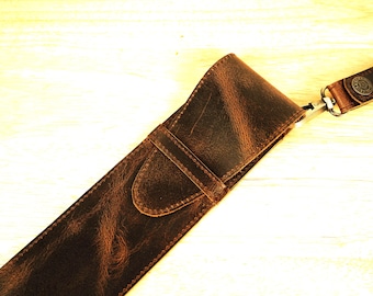 Personalized Leather Drumstick Bag Custom Engraved Stick Holder Drummer Gift Musician Accessory Percussion Stick Case