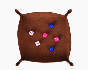 Personalized Leather Dice Tray Rolling Dice Tray Foldable Dice Tray Leather Rolling mat Table Top Board Games DND RPG Game Dice Tray TTRPG