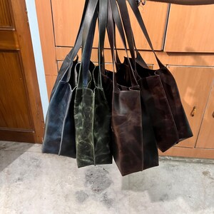 Extra Large tote bag Shopping leather bag Tote leather bag Leather tote bag Woman leather tote Woman shoulder bag Christmas gift for Holiday image 3