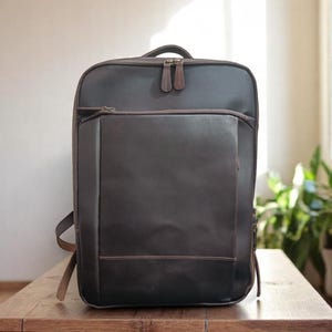 Personalized Leather Backpack Brown Leather Backpack Rucksack Personalized Men Leather Backpack Unisex Backpack Backpack For Graduation Gift