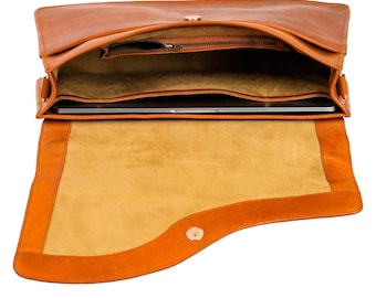 Pasta de couro para laptop feminina, bolsa de couro luxuosa para laptop para MacBook de 13 a 16 polegadas, bolsa de negócios de luxo, bolsa de couro para presente de Natal