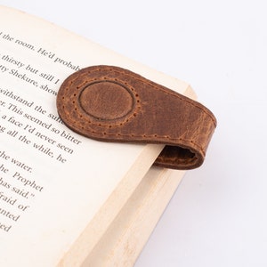 Personalized Leather Bookmark Leather double sided Magnetic Bookmark Handmade Leather Bookmark under 20 USD Leather Bookmark gift for him