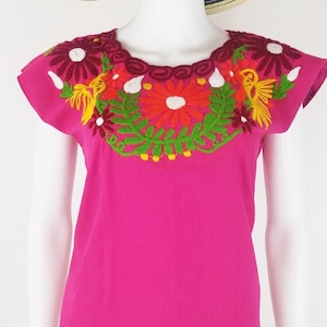 Embroidered Mexican Blouse, Floral Embroidered Blouse image 1