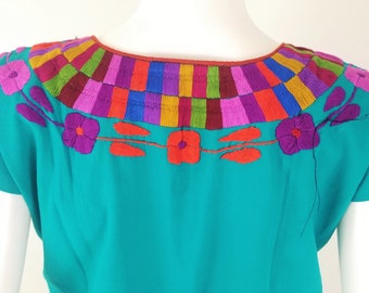 Embroidered Mexican Blouse, Floral Embroidered Blouse