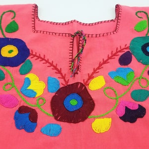 Embroidered Mexican Blouse, Floral Embroidered Blouse image 4
