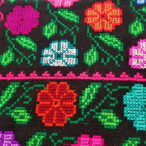 Embroidered Mexican Poncho, Mexican embroidery Poncho made by artisans, Floral Mexican Poncho image 6