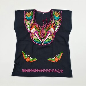 Embroidered Mexican Blouse, Floral Embroidered Blouse image 5