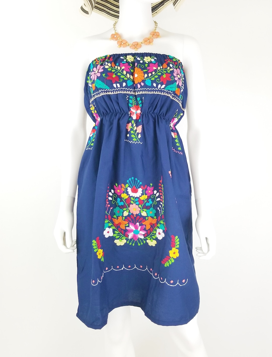 mexican flare dress Women Mexican Dress Off Shoulder Floral Embroidered Bell Sleeve Dress Pageant Party Cinco de Mayo Dresses Blue S at Amazon Women's Clothing store